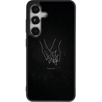 Coque Samsung Galaxy S25 - Silicone rigide noir Valentine 2023 hands forever