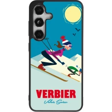 Coque Samsung Galaxy S25 - Silicone rigide noir Verbier Ski Downhill