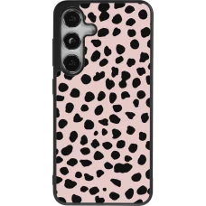Coque Samsung Galaxy S25 - Silicone rigide noir Wild Leopard Pink