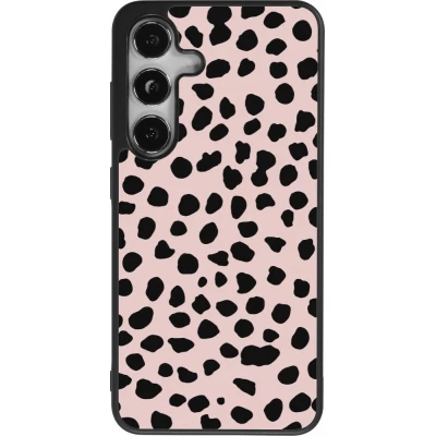 Coque Samsung Galaxy S25 - Silicone rigide noir Wild Leopard Pink