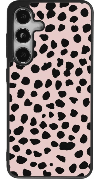 Coque Samsung Galaxy S25 - Silicone rigide noir Wild Leopard Pink