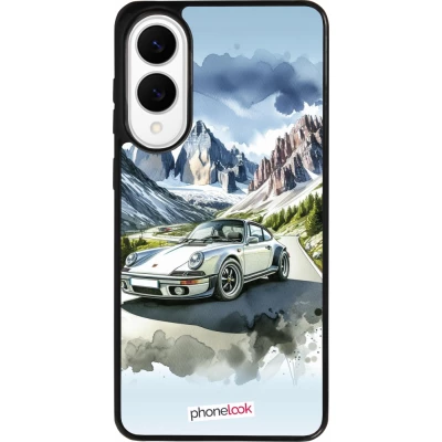 Coque Samsung Galaxy S25 Edge - Silicone rigide noir Porsche 911 Mountain Watercolor