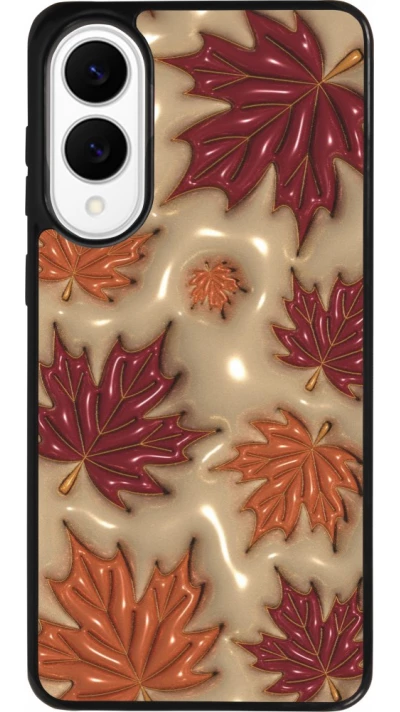 Coque Samsung Galaxy S25 Edge - Silicone rigide noir Autumn 26 3D leaves