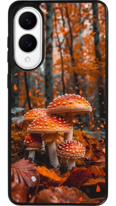 Coque Samsung Galaxy S25 Edge - Silicone rigide noir Autumn 26 Mushrooms in the woods