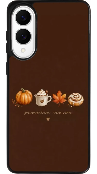 Coque Samsung Galaxy S25 Edge - Silicone rigide noir Autumn 26 Pumpkin season
