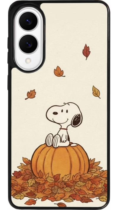 Coque Samsung Galaxy S25 Edge - Silicone rigide noir Autumn 26 Snoopy autumn