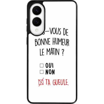 Coque Samsung Galaxy S25 Edge - Silicone rigide noir Bonne humeur matin