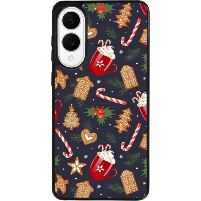 Coque Samsung Galaxy S25 Edge - Silicone rigide noir Christmas 25 Pattern Gingerbread House