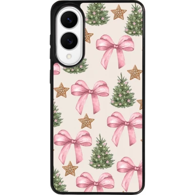Coque Samsung Galaxy S25 Edge - Silicone rigide noir Christmas 25 Vintage Ribbons