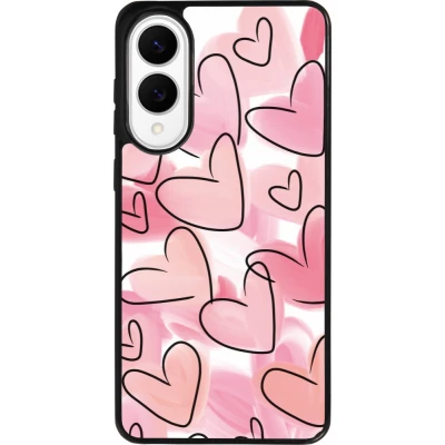 Coque Samsung Galaxy S25 Edge - Silicone rigide noir Easter 2023 pink hearts