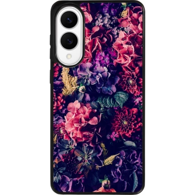 Coque Samsung Galaxy S25 Edge - Silicone rigide noir Flowers Dark
