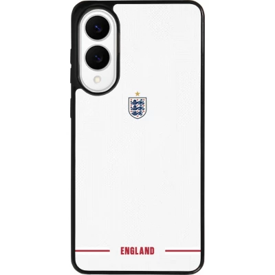 Coque Samsung Galaxy S25 Edge - Silicone rigide noir Maillot de football Angleterre 2026 personnalisable