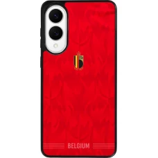 Coque Samsung Galaxy S25 Edge - Silicone rigide noir Maillot de football Belgique 2026 personnalisable