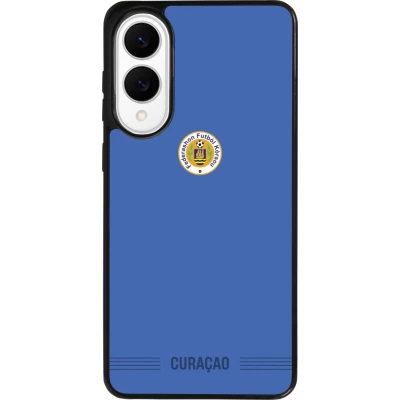 Coque Samsung Galaxy S25 Edge - Silicone rigide noir Maillot de football Curaçao 2026 personnalisable