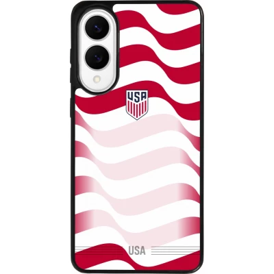 Coque Samsung Galaxy S25 Edge - Silicone rigide noir Maillot de football États-Unis 2026 personnalisable