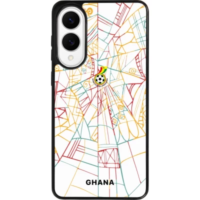 Coque Samsung Galaxy S25 Edge - Silicone rigide noir Maillot de football Ghana 2026 personnalisable