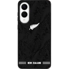 Coque Samsung Galaxy S25 Edge - Silicone rigide noir Maillot de football Nouvelle-Zélande 2026 personnalisable