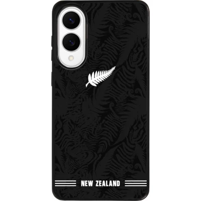 Samsung Galaxy S25 Edge Case Hülle - Silikon schwarz Neuseeland 2026 personalisierbares Fussballtrikot