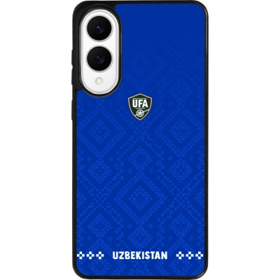 Coque Samsung Galaxy S25 Edge - Silicone rigide noir Maillot de football Ouzbékistan 2026 personnalisable
