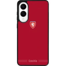 Coque Samsung Galaxy S25 Edge - Silicone rigide noir Maillot de football Répuplique Tchèque 2026 personnalisable