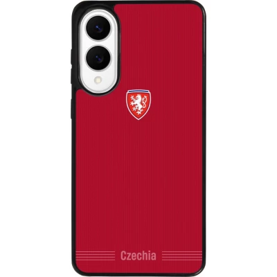Coque Samsung Galaxy S25 Edge - Silicone rigide noir Maillot de football Répuplique Tchèque 2026 personnalisable