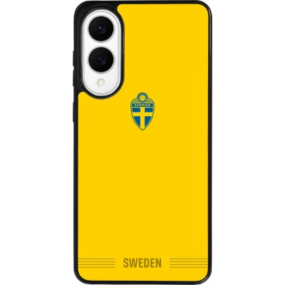 Coque Samsung Galaxy S25 Edge - Silicone rigide noir Maillot de football Suède 2026 personnalisable