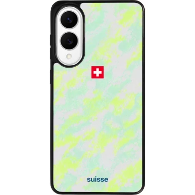 Coque Samsung Galaxy S25 Edge - Silicone rigide noir Maillot de football Suisse Away 2026 personnalisable