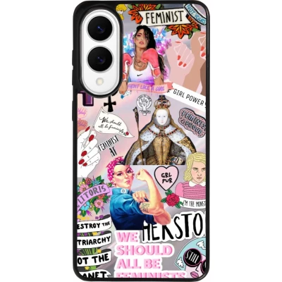 Coque Samsung Galaxy S25 Edge - Silicone rigide noir Girl Power Collage