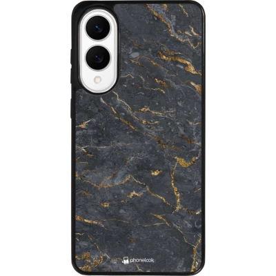 Samsung Galaxy S25 Edge Case Hülle - Silikon schwarz Grey Gold Marble