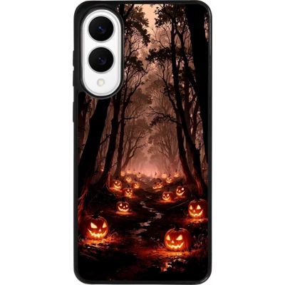 Coque Samsung Galaxy S25 Edge - Silicone rigide noir Halloween 2025 Road of Terrifying Pumpkins