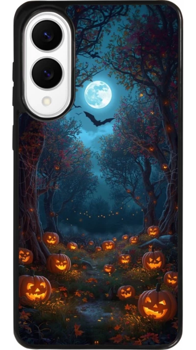 Coque Samsung Galaxy S25 Edge - Silicone rigide noir Halloween 2026 Road of Pumpkins