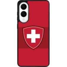 Coque Samsung Galaxy S25 Edge - Silicone rigide noir Hockey World Championship Ecusson Suisse