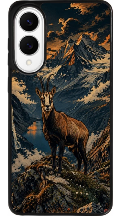 Coque Samsung Galaxy S25 Edge - Silicone rigide noir Linocut Chamois