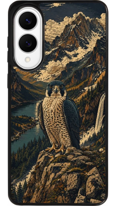 Coque Samsung Galaxy S25 Edge - Silicone rigide noir Linocut Faucun pèlerin