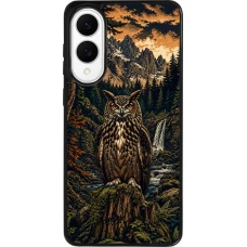 Samsung Galaxy S25 Edge Case Hülle - Silikon schwarz Linocut Uhu