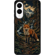 Coque Samsung Galaxy S25 Edge - Silicone rigide noir Linocut Renard