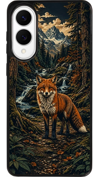 Coque Samsung Galaxy S25 Edge - Silicone rigide noir Linocut Renard