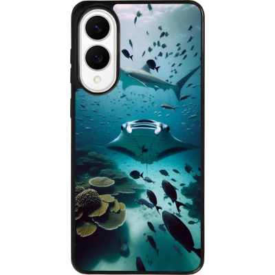 Coque Samsung Galaxy S25 Edge - Silicone rigide noir Manta Lagon Nettoyage