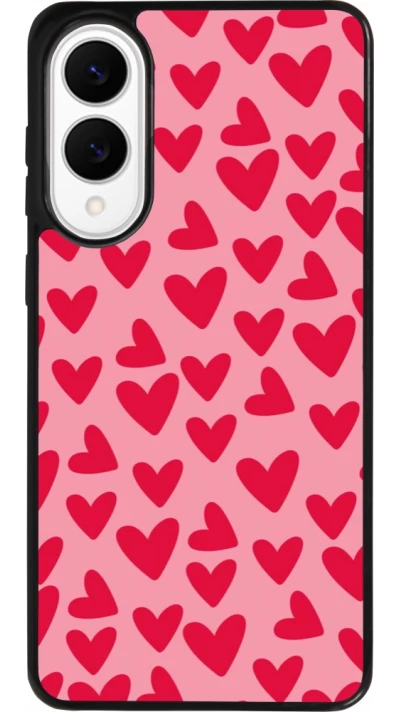 Coque Samsung Galaxy S25 Edge - Silicone rigide noir Mom 2024 petits coeurs
