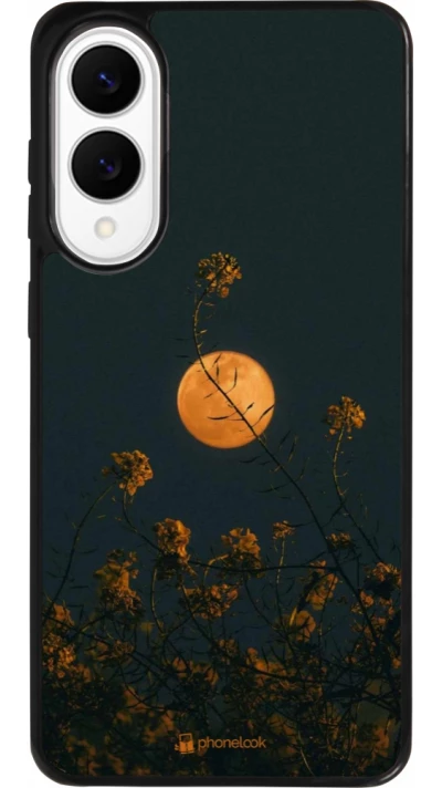 Coque Samsung Galaxy S25 Edge - Silicone rigide noir Moon Flowers