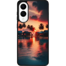 Coque Samsung Galaxy S25 Edge - Silicone rigide noir Paradis Maldives