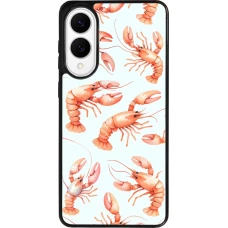 Samsung Galaxy S25 Edge Case Hülle - Silikon schwarz Muster von pastellfarbenen Hummern
