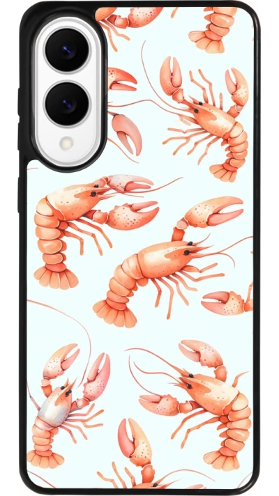 Coque Samsung Galaxy S25 Edge - Silicone rigide noir Pattern de homards pastels