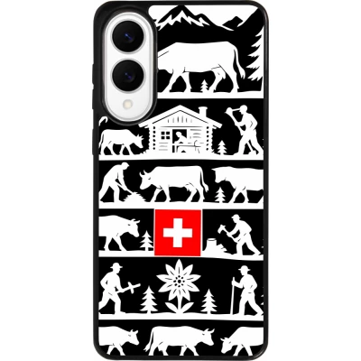 Coque Samsung Galaxy S25 Edge - Silicone rigide noir Poya Suisse 1 noir