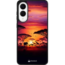 Coque Samsung Galaxy S25 Edge - Silicone rigide noir Safari sunset wildlife