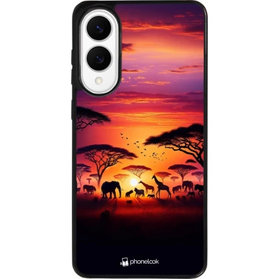 Coque Samsung Galaxy S25 Edge - Silicone rigide noir Safari sunset wildlife