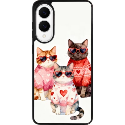 Coque Samsung Galaxy S25 Edge - Silicone rigide noir Saint Valentines Day 26 Cat Love