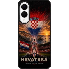 Coque Samsung Galaxy S25 Edge - Silicone rigide noir Football Croatie splash 2026