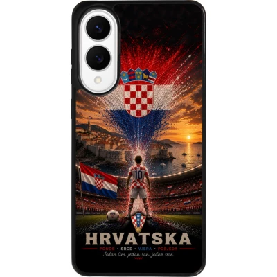 Coque Samsung Galaxy S25 Edge - Silicone rigide noir Football Croatie splash 2026