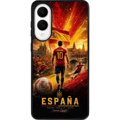 Coque Samsung Galaxy S25 Edge - Silicone rigide noir Football Espagne splash 2026